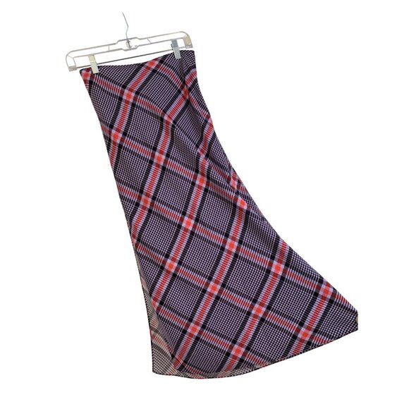 Fleur Du Mal Tanzanite Sz 4 check Midi Slip Skirt With Side Slit Silk New 8304 - Picture 8 of 14